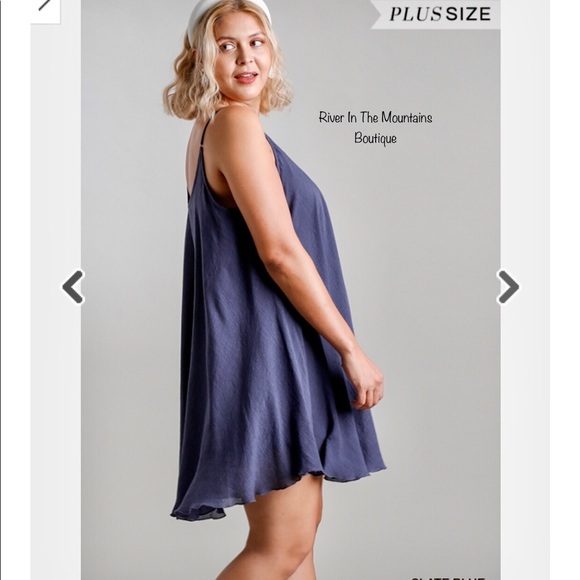 NWT! Beautiful Slate Blue Boho Dress! - Picture 4 of 6